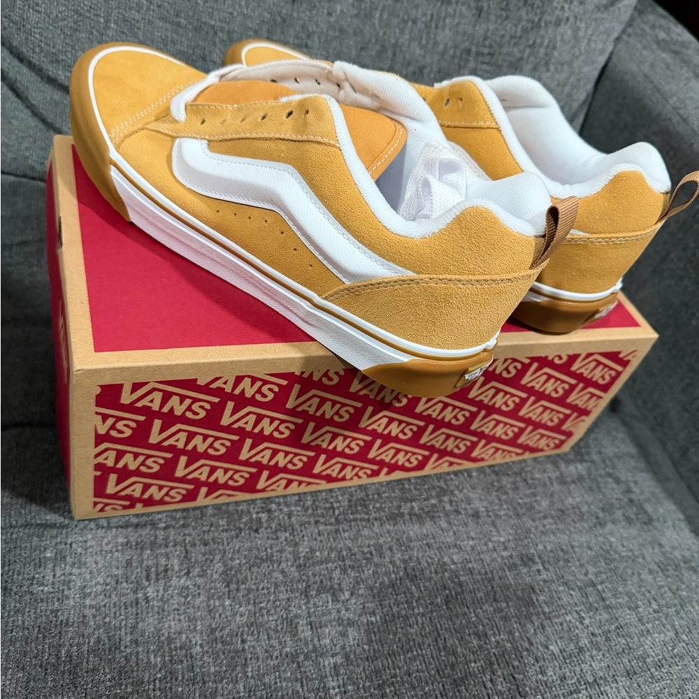Vans Knu Skool Gum Bumper Honey Yellow Suede Gold Tan Skate Shoes Mens 11 New - Picture 6 of 9